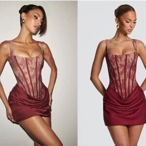 Babyboo Cornelia Red Lace Mini Dress NWT